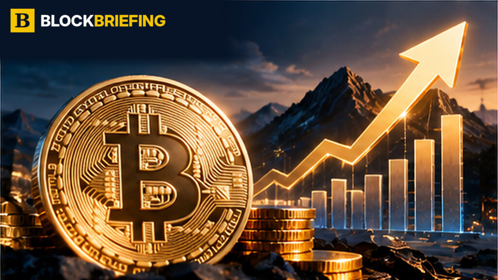 BlockBriefing illustration of Bitcoin and Bitwise's bullish long-term cryptocurrency market forecast