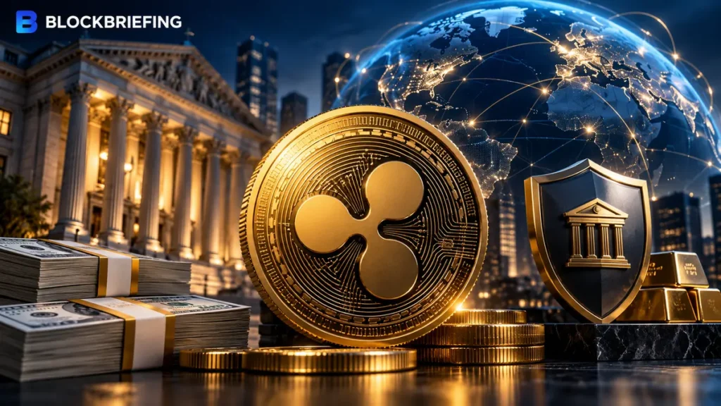 Ripple RLUSD stablecoin and institutional reserve protection illustration for Moody's A2 and P-1 ratings