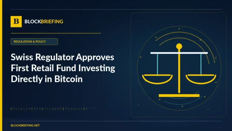 Swiss Regulator Approves First Retail Fund Investing Directly in Bitcoin | BlockBriefing editorial illustration