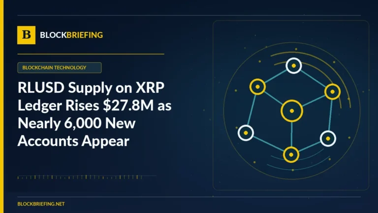RLUSD Supply on XRP Ledger Rises $27.8M as Nearly 6,000 New Accounts Appear | BlockBriefing editorial illustration